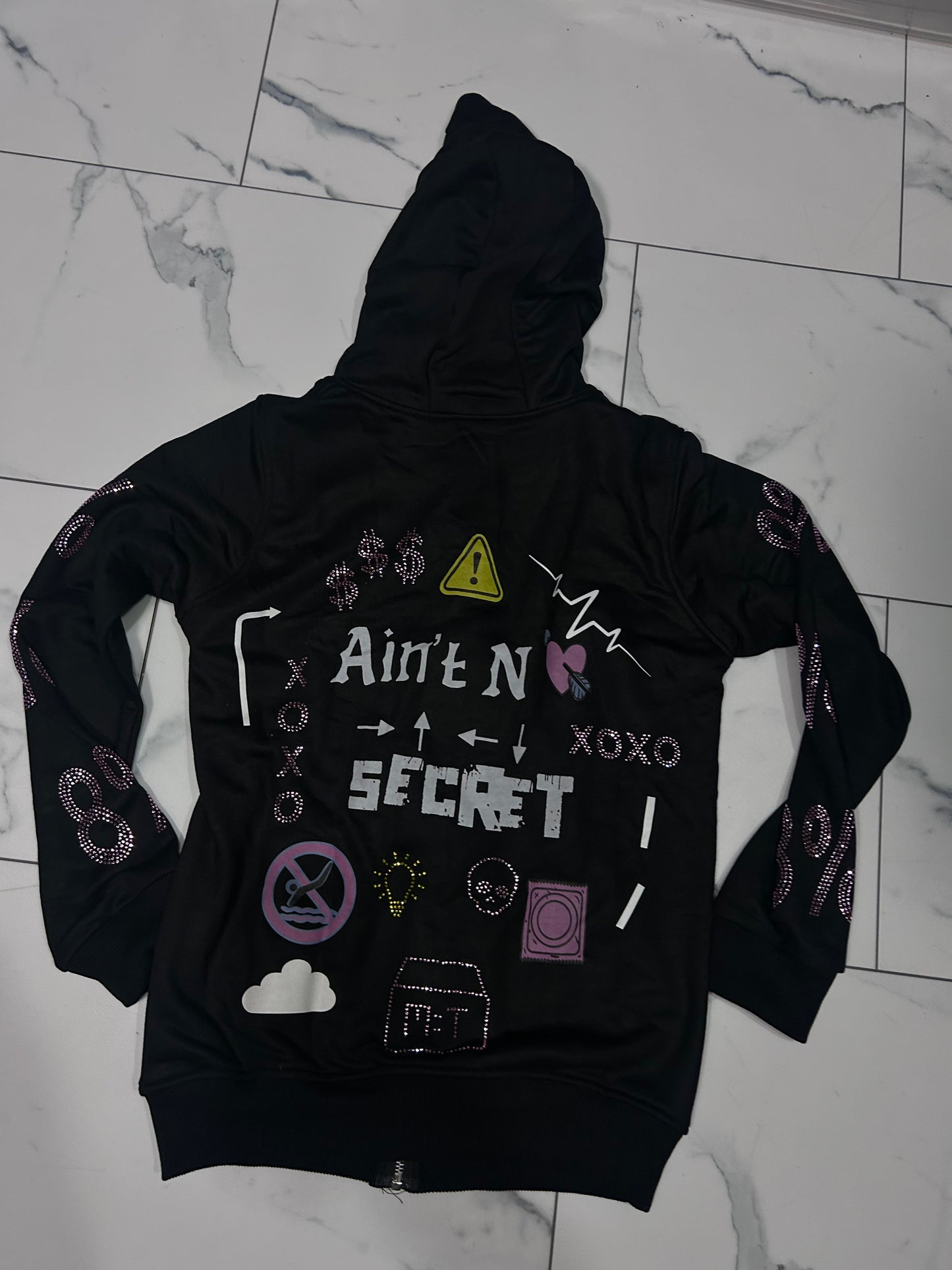 Ain't No Secret Rhinestone Full Zip Set
