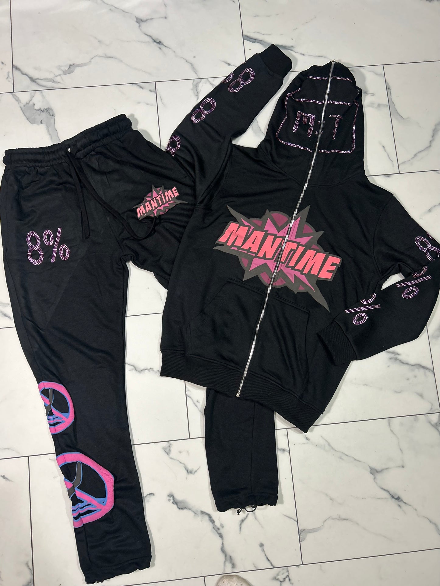 Ain't No Secret Rhinestone Full Zip Set