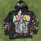 Black Ask God Splatter Hoodie