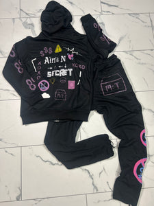 Ain't No Secret Rhinestone Full Zip Set