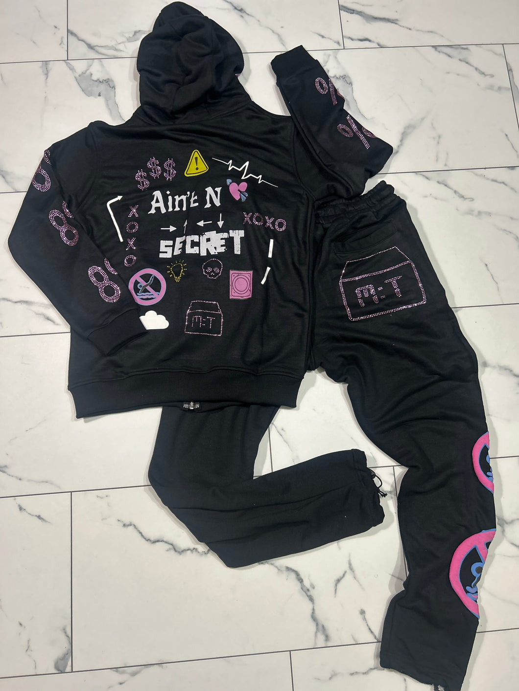 Ain't No Secret Rhinestone Full Zip Set