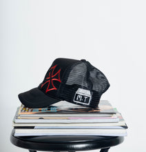 Load image into Gallery viewer, 1 of None Trucker Midnight Black w/ Red
